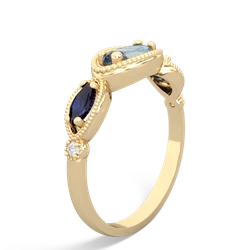 Aquamarine Milgrain Marquise 14K Yellow Gold ring R5700