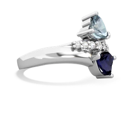 Aquamarine Heart To Heart 14K White Gold ring R2064