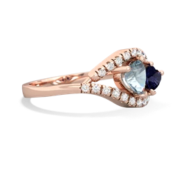 Aquamarine Mother And Child 14K Rose Gold ring R3010