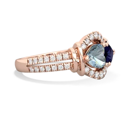 Aquamarine Art-Deco Keepsake 14K Rose Gold ring R5630