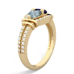 Aquamarine Art-Deco Keepsake 14K Yellow Gold ring R5630