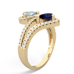 Aquamarine Diamond Dazzler 14K Yellow Gold ring R3000