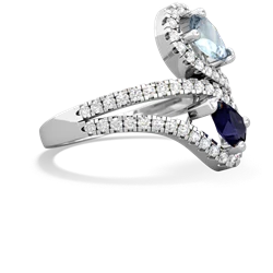 Aquamarine Diamond Dazzler 14K White Gold ring R3000