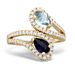 Aquamarine Diamond Dazzler 14K Yellow Gold ring R3000