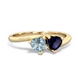 Aquamarine Sweethearts 14K Yellow Gold ring R5260