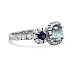 Aquamarine Regal Halo 14K White Gold ring R5350