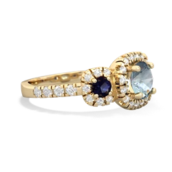 Aquamarine Regal Halo 14K Yellow Gold ring R5350