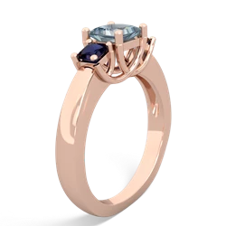 Aquamarine Three Stone Trellis 14K Rose Gold ring R4015