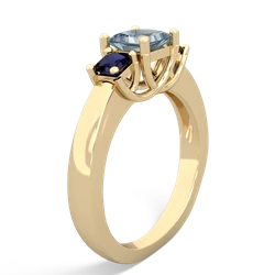 Aquamarine Three Stone Trellis 14K Yellow Gold ring R4015