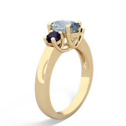 Aquamarine Three Stone Oval Trellis 14K Yellow Gold ring R4024