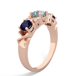 Aquamarine Hugs And Kisses 14K Rose Gold ring R5016