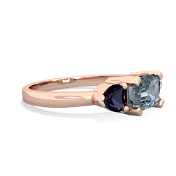 Aquamarine Three Stone 14K Rose Gold ring R5235