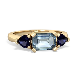 Aquamarine Three Stone 14K Yellow Gold ring R5235