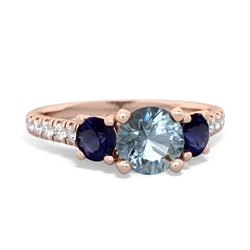 Aquamarine Pave Trellis 14K Rose Gold ring R5500