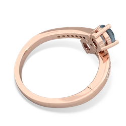 Aquamarine Channel Set Two Stone 14K Rose Gold ring R5303