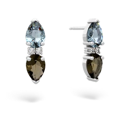 Aquamarine Bowtie Drop 14K White Gold earrings E0865