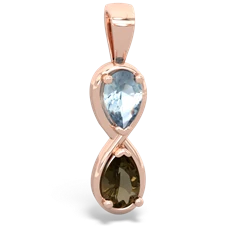 Aquamarine Infinity 14K Rose Gold pendant P5050