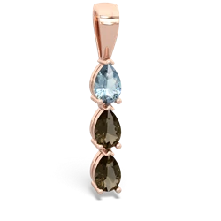 Aquamarine Dew Drops 14K Rose Gold pendant P2251