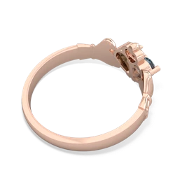 Aquamarine 'Our Heart' Claddagh 14K Rose Gold ring R2388