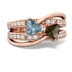 Aquamarine Bowtie 14K Rose Gold ring R2360