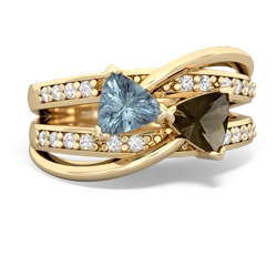 Aquamarine Bowtie 14K Yellow Gold ring R2360