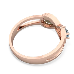 Aquamarine Diamond Infinity 14K Rose Gold ring R5390