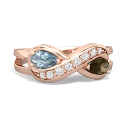 Aquamarine Diamond Infinity 14K Rose Gold ring R5390