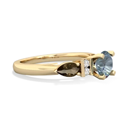 Aquamarine 6Mm Round Eternal Embrace Engagement 14K Yellow Gold ring R2005