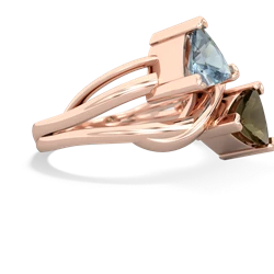 Aquamarine Split Band Swirl 14K Rose Gold ring R2341