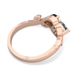 Aquamarine Floral Elegance 14K Rose Gold ring R5790