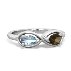 Aquamarine Infinity 14K White Gold ring R5050