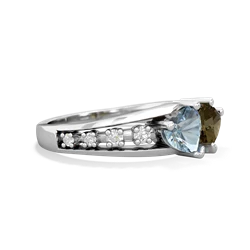 Aquamarine Heart To Heart 14K White Gold ring R3342