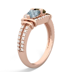 Aquamarine Art-Deco Keepsake 14K Rose Gold ring R5630