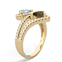 Aquamarine Diamond Dazzler 14K Yellow Gold ring R3000