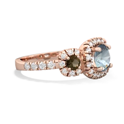 Aquamarine Regal Halo 14K Rose Gold ring R5350