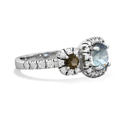 Aquamarine Regal Halo 14K White Gold ring R5350