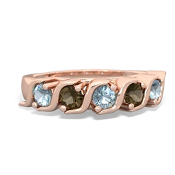 Aquamarine Anniversary Band 14K Rose Gold ring R2089