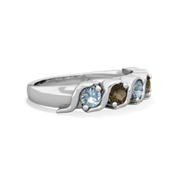 Aquamarine Anniversary Band 14K White Gold ring R2089