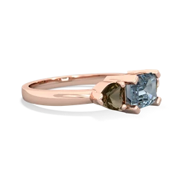 Aquamarine Three Stone 14K Rose Gold ring R5235