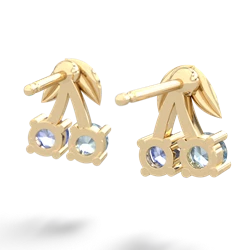 Aquamarine Sweet Cherries 14K Yellow Gold earrings E7001