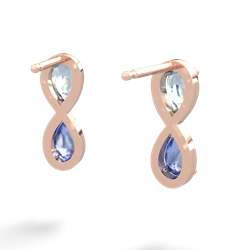 Aquamarine Infinity 14K Rose Gold earrings E5050