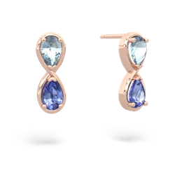 Aquamarine Infinity 14K Rose Gold earrings E5050