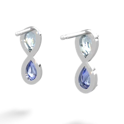 Aquamarine Infinity 14K White Gold earrings E5050