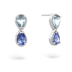 Aquamarine Infinity 14K White Gold earrings E5050