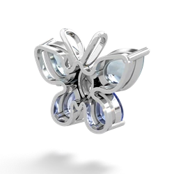 Aquamarine Butterfly 14K White Gold pendant P2215