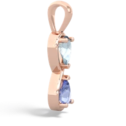 Aquamarine Infinity 14K Rose Gold pendant P5050