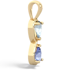 Aquamarine Infinity 14K Yellow Gold pendant P5050