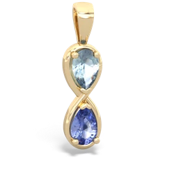 Aquamarine Infinity 14K Yellow Gold pendant P5050