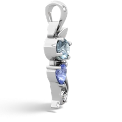 Aquamarine Kitten 14K White Gold pendant P5780