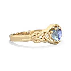 Aquamarine Celtic Love Knot 14K Yellow Gold ring R5420